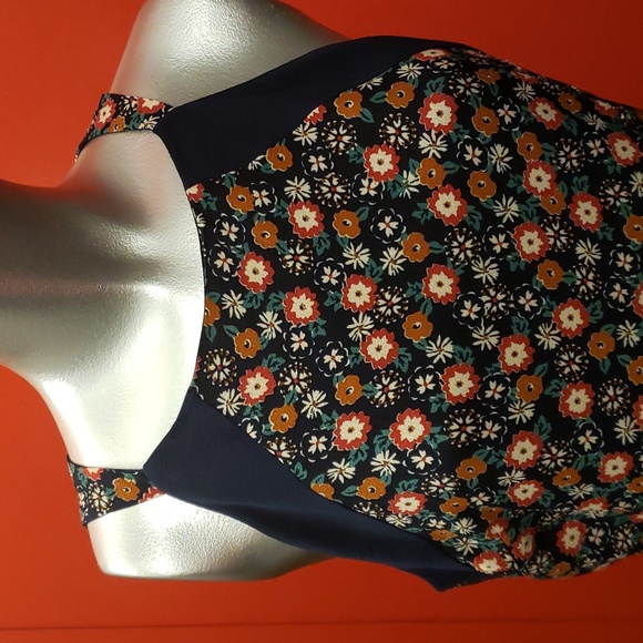 esley Lady's Tiered Blue Sheer Lined Dress with Ruffled Flounce - Picture 2 of 10